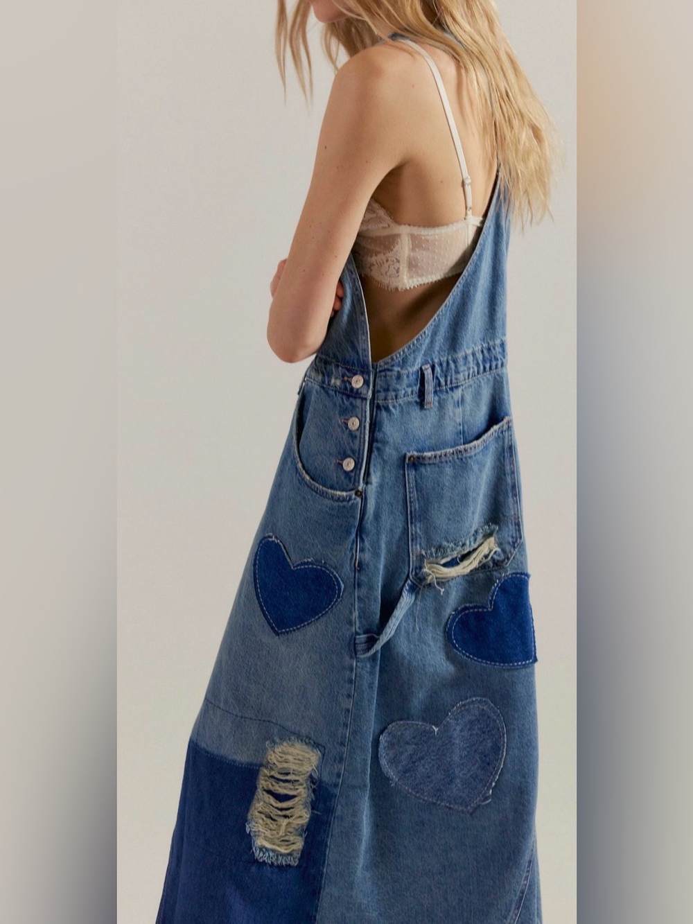 Free People We The Free Key To My Heart Patched Skirtalls. NWT. Labour of love - Picture 3 of 5